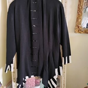 Black and White Asymmetrical Cardigan